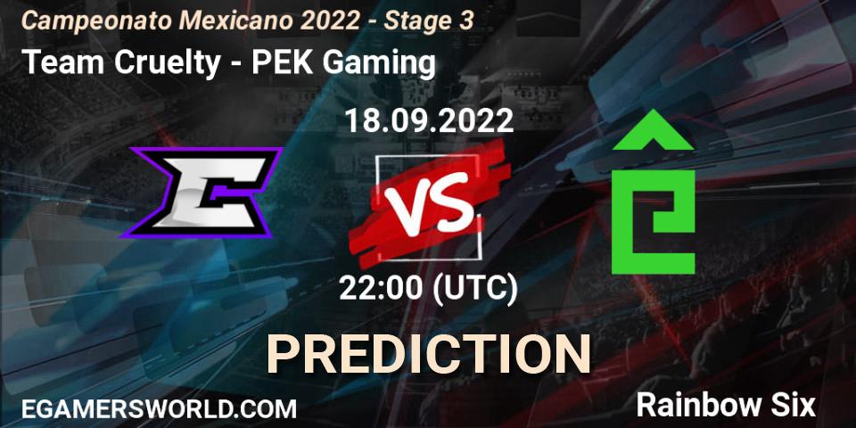 Team Cruelty - PÊEK Gaming: Maç tahminleri. 18.09.2022 at 22:00, Rainbow Six, Campeonato Mexicano 2022 - Stage 3