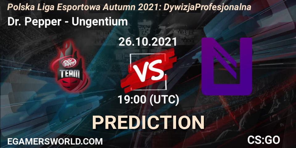 Dr. Pepper - Ungentium: Maç tahminleri. 26.10.2021 at 19:00, Counter-Strike (CS2), Polska Liga Esportowa Autumn 2021: Dywizja Profesjonalna