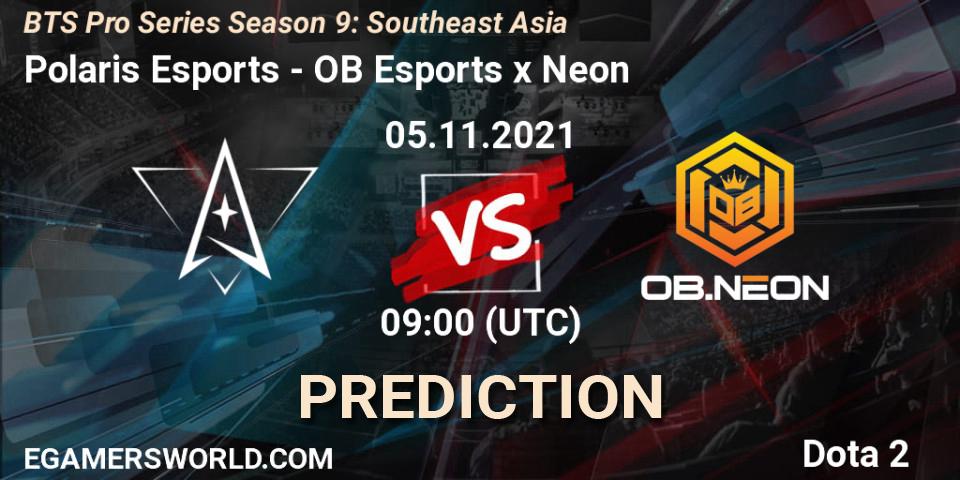 Polaris Esports - OB Esports x Neon: Maç tahminleri. 05.11.2021 at 09:00, Dota 2, BTS Pro Series Season 9: Southeast Asia