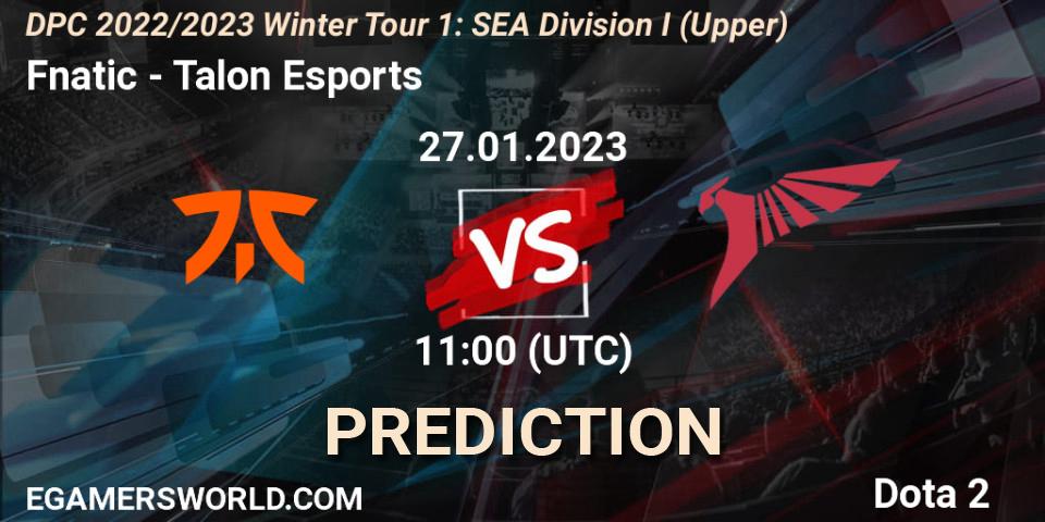 Fnatic - Talon Esports: Maç tahminleri. 27.01.23, Dota 2, DPC 2022/2023 Winter Tour 1: SEA Division I (Upper)