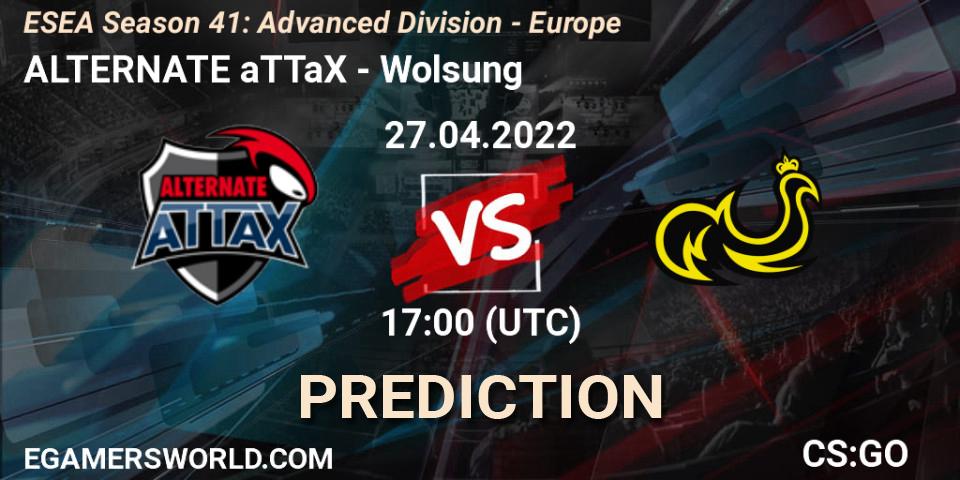 ALTERNATE aTTaX - Wolsung: Maç tahminleri. 27.04.2022 at 17:00, Counter-Strike (CS2), ESEA Season 41: Advanced Division - Europe