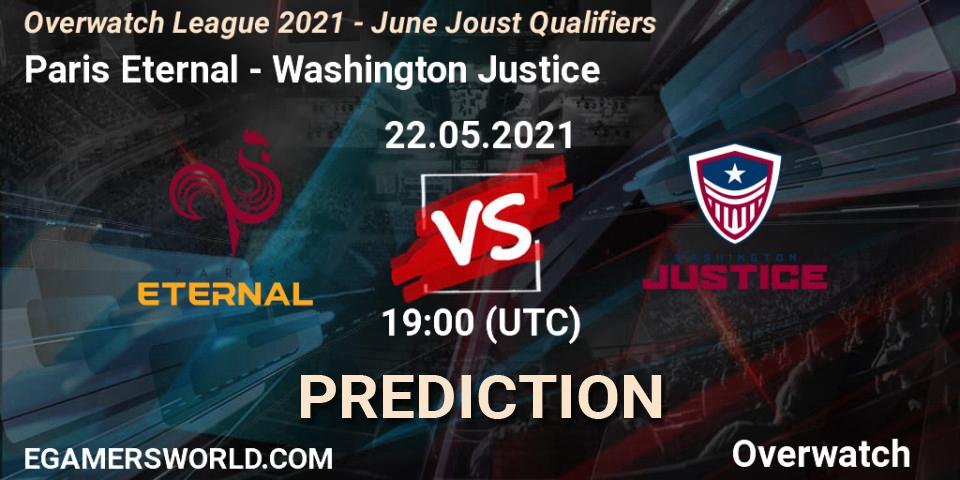 Paris Eternal - Washington Justice: Maç tahminleri. 22.05.2021 at 19:00, Overwatch, Overwatch League 2021 - June Joust Qualifiers