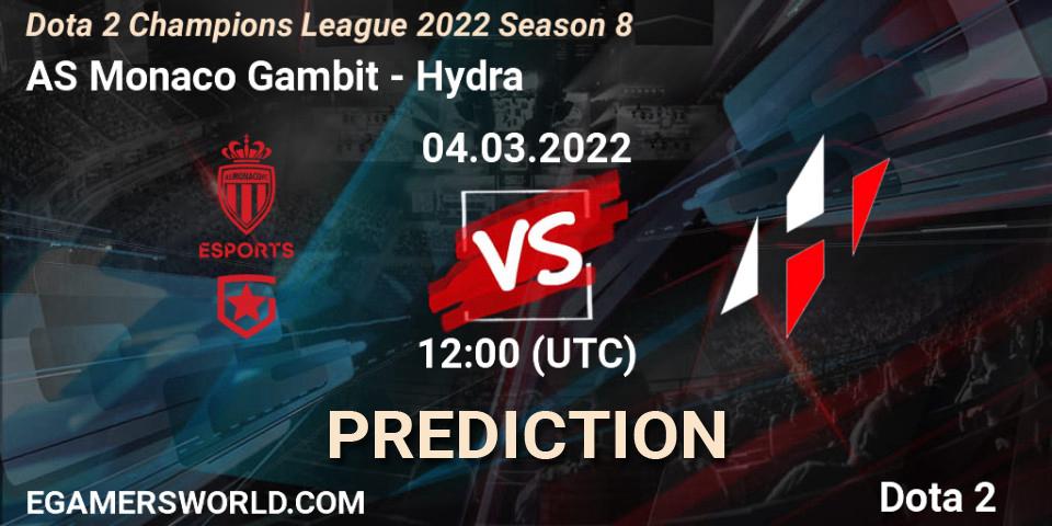 AS Monaco Gambit - Hydra: Maç tahminleri. 23.03.2022 at 12:00, Dota 2, Dota 2 Champions League 2022 Season 8