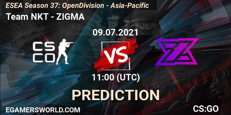 Team NKT - ZIGMA: Maç tahminleri. 09.07.2021 at 11:00, Counter-Strike (CS2), ESEA Season 37: Open Division - Asia-Pacific
