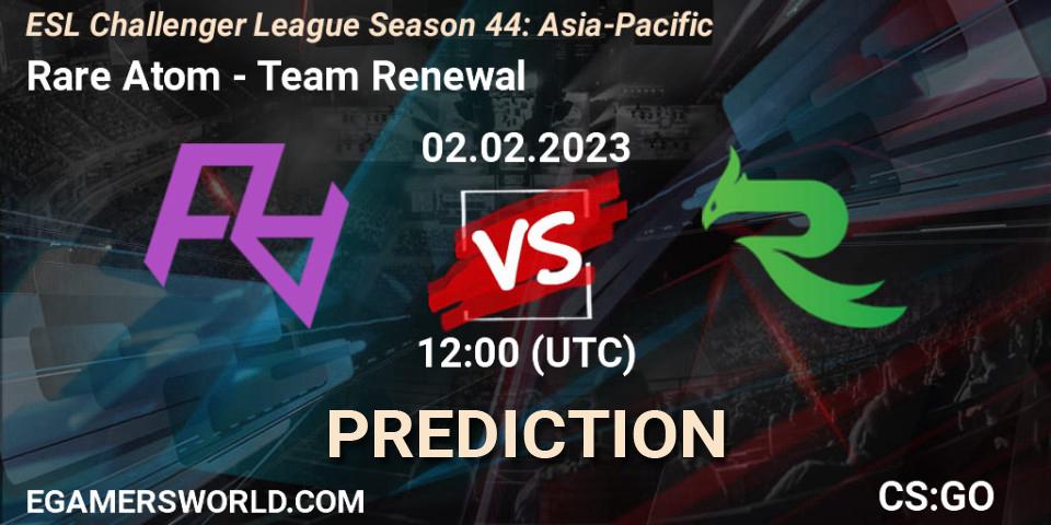 Rare Atom - Team Renewal: Maç tahminleri. 02.02.23, CS2 (CS:GO), ESL Challenger League Season 44: Asia-Pacific