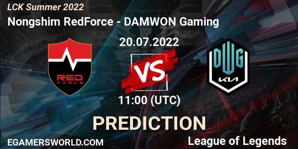 Nongshim RedForce - DAMWON Gaming: Maç tahminleri. 20.07.2022 at 11:35, LoL, LCK Summer 2022