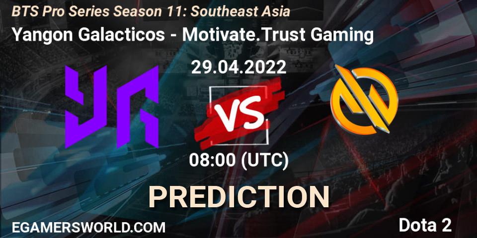 Yangon Galacticos - Motivate.Trust Gaming: Maç tahminleri. 29.04.2022 at 08:16, Dota 2, BTS Pro Series Season 11: Southeast Asia