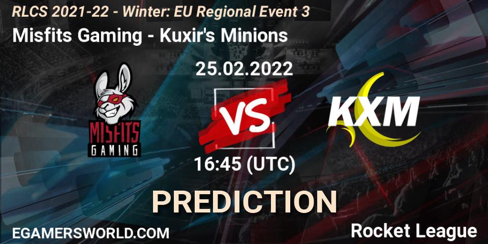 Misfits Gaming - Kuxir's Minions: Maç tahminleri. 25.02.2022 at 16:45, Rocket League, RLCS 2021-22 - Winter: EU Regional Event 3