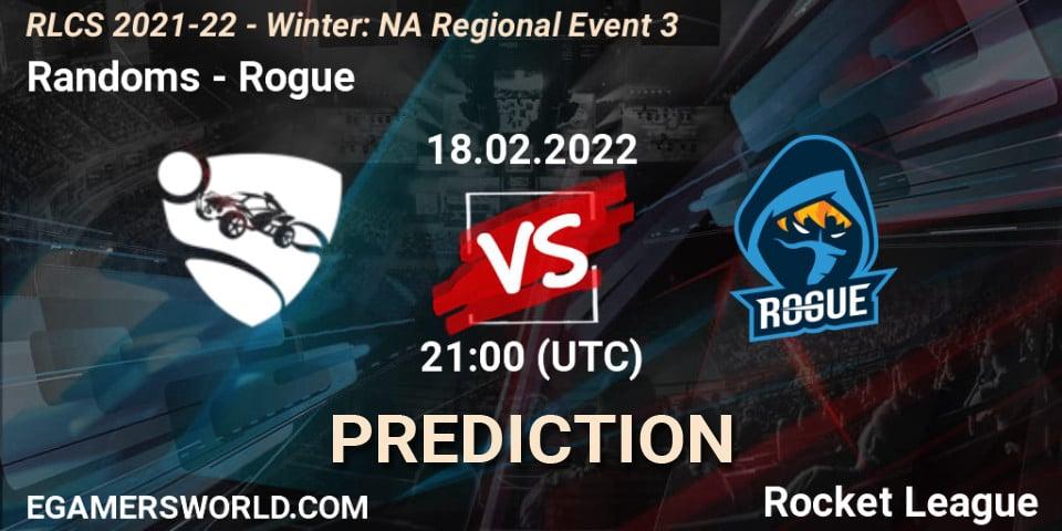 Randoms - Rogue: Maç tahminleri. 18.02.2022 at 21:30, Rocket League, RLCS 2021-22 - Winter: NA Regional Event 3