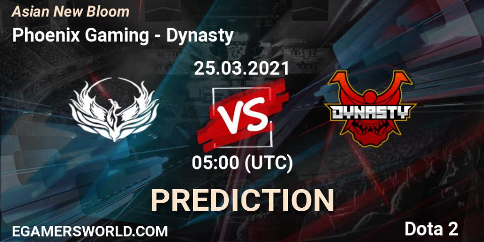 Phoenix Gaming - Dynasty: Maç tahminleri. 25.03.2021 at 05:36, Dota 2, Asian New Bloom