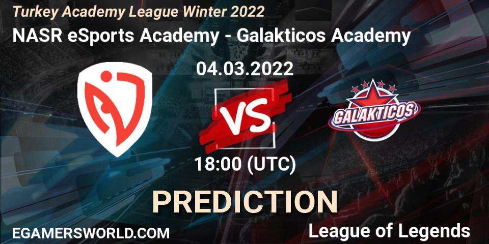 NASR eSports Academy - Galakticos Academy: Maç tahminleri. 04.03.2022 at 18:00, LoL, Turkey Academy League Winter 2022