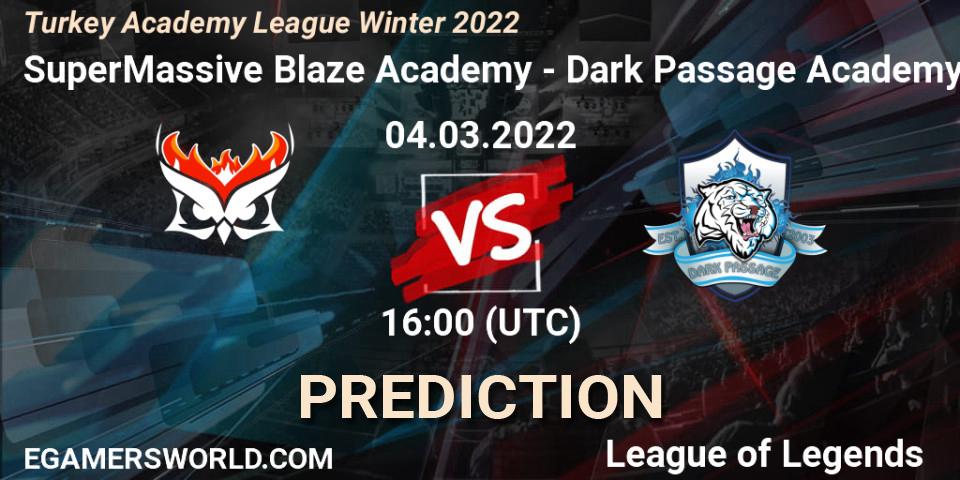 SuperMassive Blaze Academy - Dark Passage Academy: Maç tahminleri. 04.03.2022 at 16:00, LoL, Turkey Academy League Winter 2022