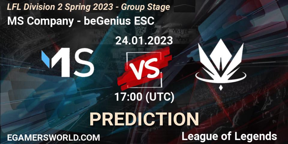 MS Company - beGenius ESC: Maç tahminleri. 24.01.2023 at 18:15, LoL, LFL Division 2 Spring 2023 - Group Stage