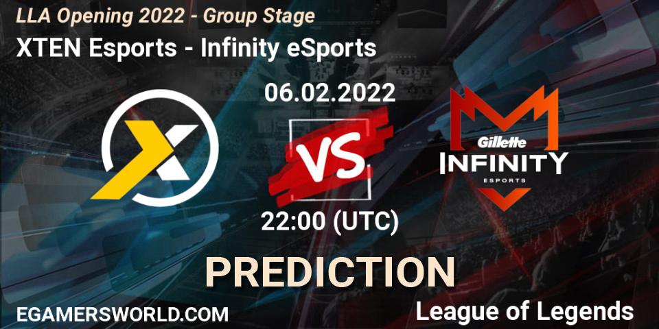 XTEN Esports - Infinity eSports: Maç tahminleri. 06.02.2022 at 21:00, LoL, LLA Opening 2022 - Group Stage