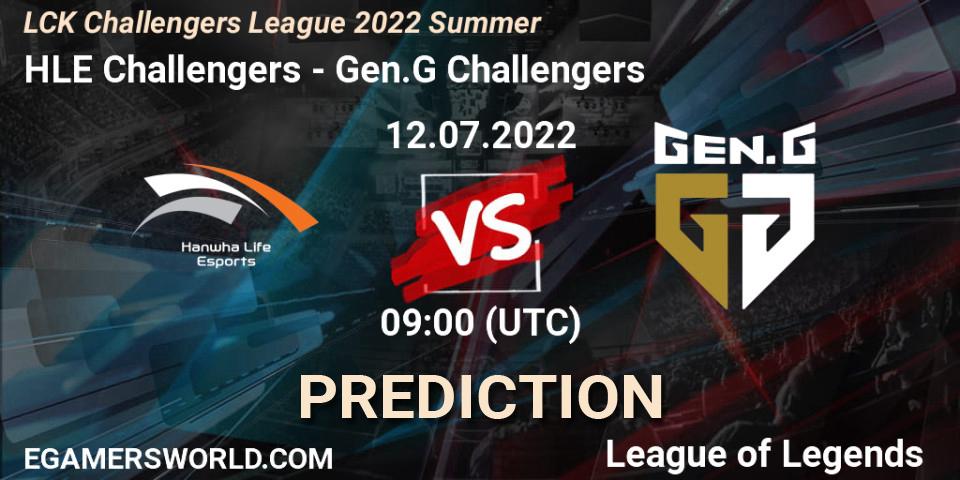 HLE Challengers - Gen.G Challengers: Maç tahminleri. 12.07.2022 at 09:00, LoL, LCK Challengers League 2022 Summer