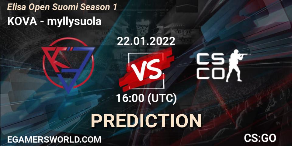 KOVA - myllysuola: Maç tahminleri. 22.01.2022 at 17:00, Counter-Strike (CS2), Elisa Open Suomi Season 1
