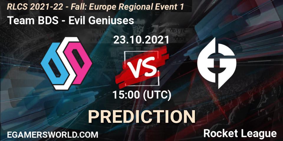 Team BDS - Evil Geniuses: Maç tahminleri. 23.10.2021 at 15:00, Rocket League, RLCS 2021-22 - Fall: Europe Regional Event 1