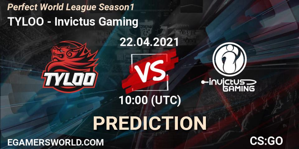 TYLOO - Invictus Gaming: Maç tahminleri. 22.04.2021 at 10:00, Counter-Strike (CS2), Perfect World League Season 1