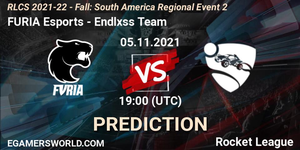 FURIA Esports - Endlxss Team: Maç tahminleri. 05.11.2021 at 19:00, Rocket League, RLCS 2021-22 - Fall: South America Regional Event 2
