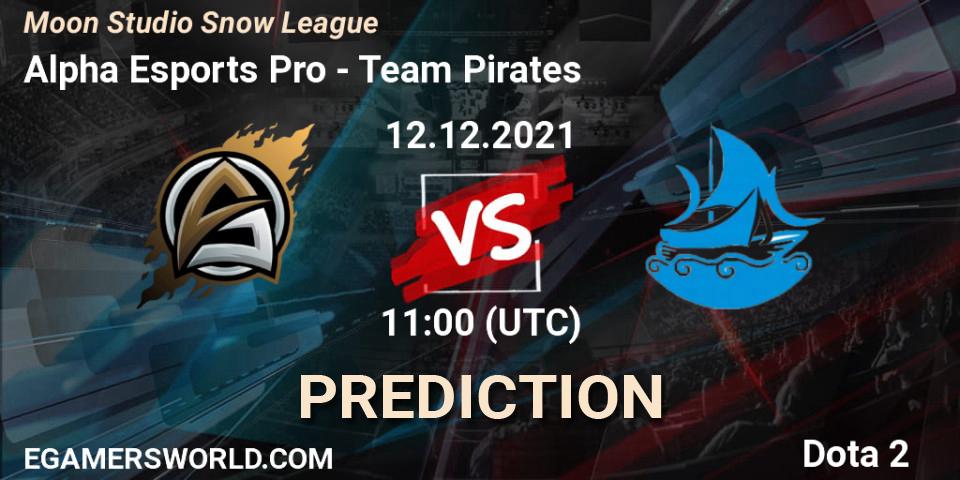 Alpha Esports Pro - Team Pirates: Maç tahminleri. 12.12.2021 at 11:10, Dota 2, Moon Studio Snow League