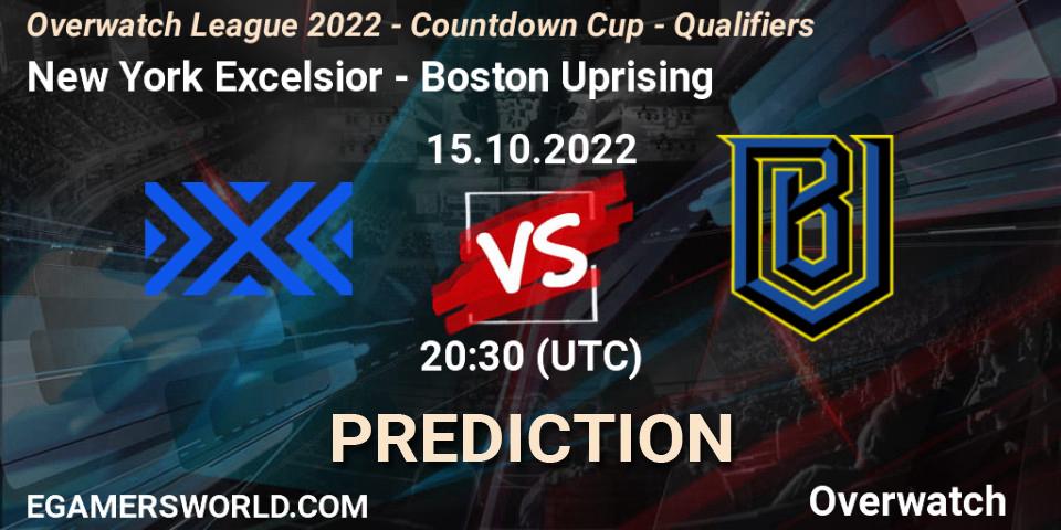 New York Excelsior - Boston Uprising: Maç tahminleri. 15.10.2022 at 20:30, Overwatch, Overwatch League 2022 - Countdown Cup - Qualifiers