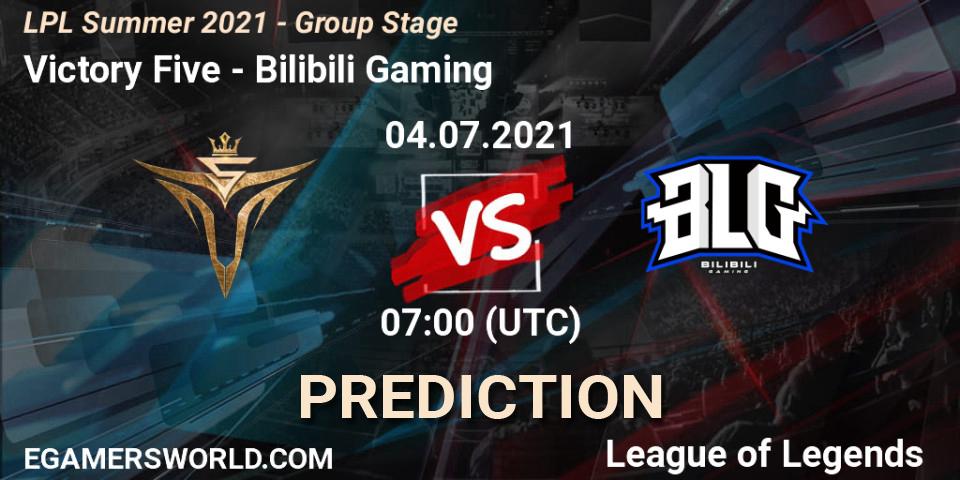 Victory Five - Bilibili Gaming: Maç tahminleri. 04.07.21, LoL, LPL Summer 2021 - Group Stage