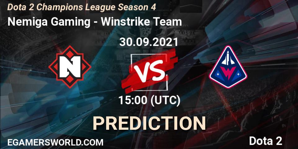 Nemiga Gaming - Winstrike Team: Maç tahminleri. 30.09.2021 at 15:00, Dota 2, Dota 2 Champions League Season 4