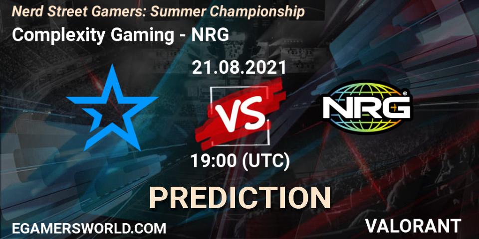 Complexity Gaming - NRG: Maç tahminleri. 21.08.2021 at 19:00, VALORANT, Nerd Street Gamers: Summer Championship