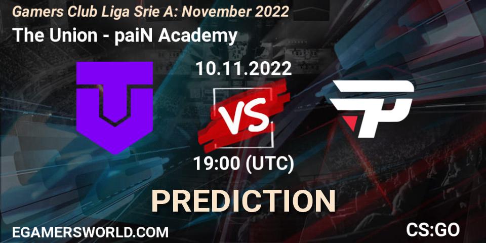 The Union - paiN Academy: Maç tahminleri. 10.11.2022 at 19:00, Counter-Strike (CS2), Gamers Club Liga Série A: November 2022