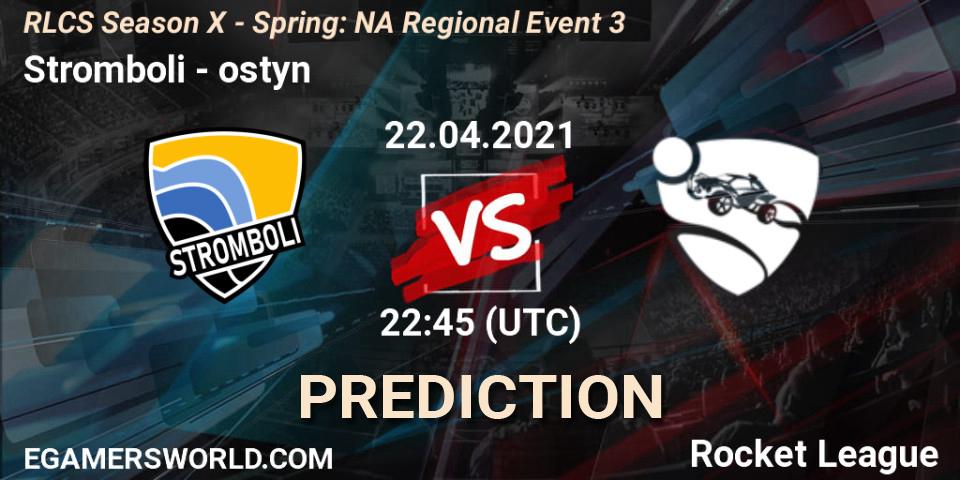 Stromboli - ostyn: Maç tahminleri. 22.04.2021 at 22:45, Rocket League, RLCS Season X - Spring: NA Regional Event 3