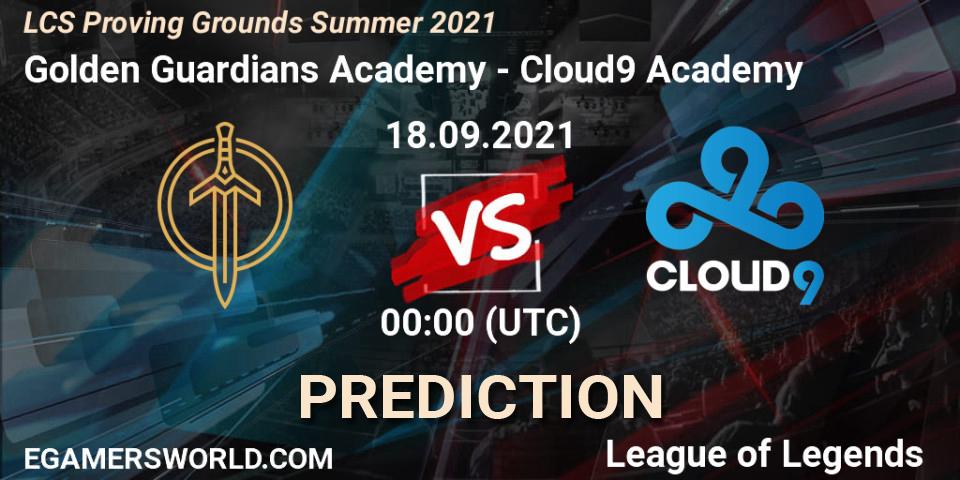 Golden Guardians Academy - Cloud9 Academy: Maç tahminleri. 18.09.21, LoL, LCS Proving Grounds Summer 2021