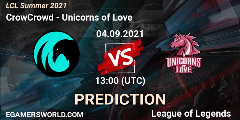CrowCrowd - Unicorns of Love: Maç tahminleri. 04.09.2021 at 14:00, LoL, LCL Summer 2021