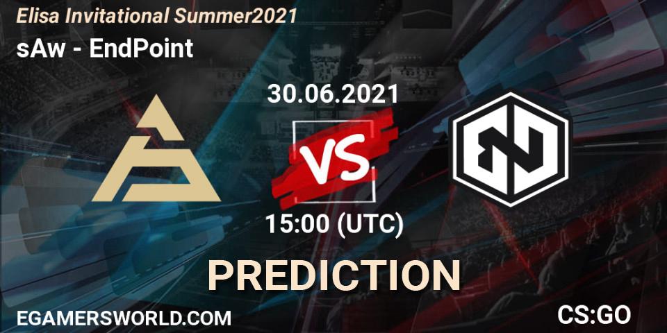 sAw - EndPoint: Maç tahminleri. 30.06.2021 at 15:00, Counter-Strike (CS2), Elisa Invitational Summer 2021