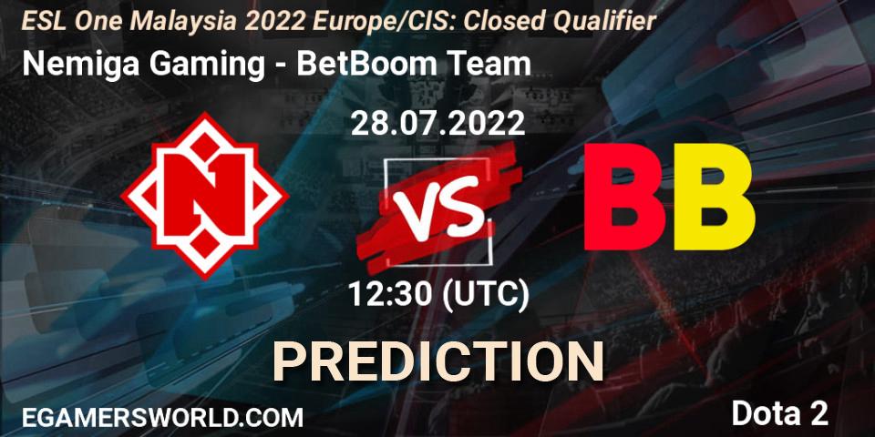 Nemiga Gaming - BetBoom Team: Maç tahminleri. 28.07.2022 at 12:30, Dota 2, ESL One Malaysia 2022 Europe/CIS: Closed Qualifier