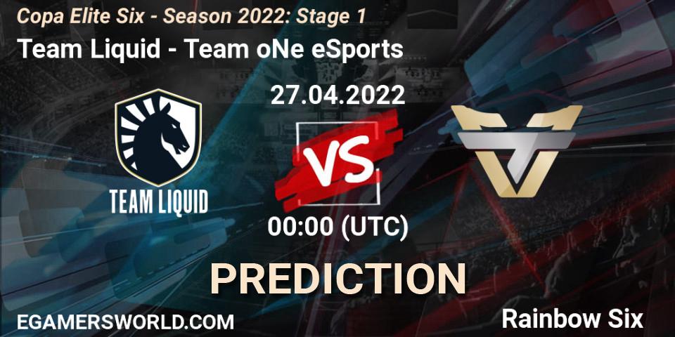 Team Liquid - Team oNe eSports: Maç tahminleri. 27.04.2022 at 00:00, Rainbow Six, Copa Elite Six - Season 2022: Stage 1