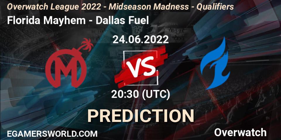 Florida Mayhem - Dallas Fuel: Maç tahminleri. 24.06.2022 at 20:30, Overwatch, Overwatch League 2022 - Midseason Madness - Qualifiers