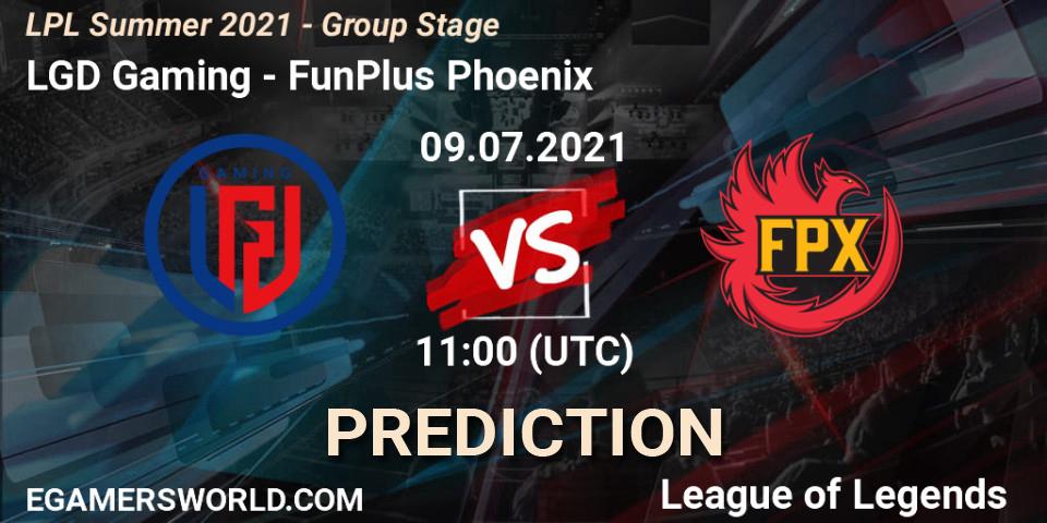 LGD Gaming - FunPlus Phoenix: Maç tahminleri. 09.07.2021 at 11:00, LoL, LPL Summer 2021 - Group Stage