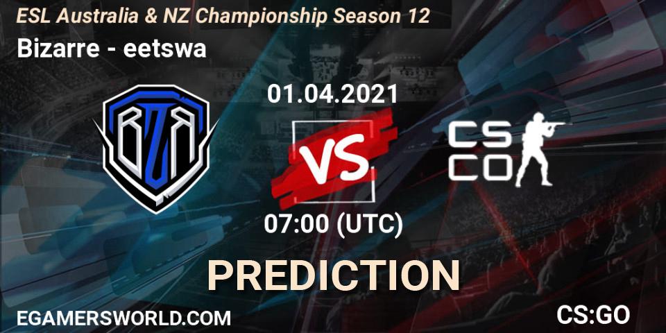 Bizarre - eetswa: Maç tahminleri. 01.04.2021 at 07:00, Counter-Strike (CS2), ESL Australia & NZ Championship Season 12