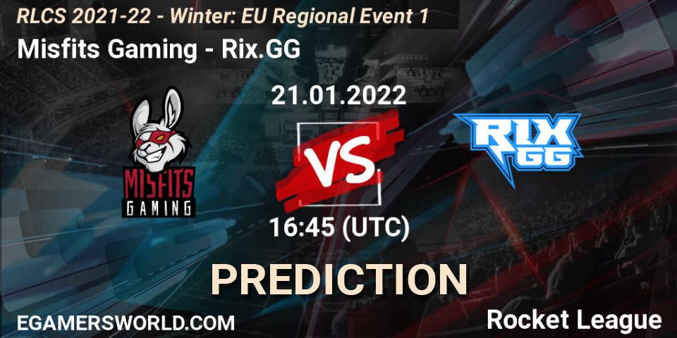 Misfits Gaming - Rix.GG: Maç tahminleri. 21.01.2022 at 16:45, Rocket League, RLCS 2021-22 - Winter: EU Regional Event 1