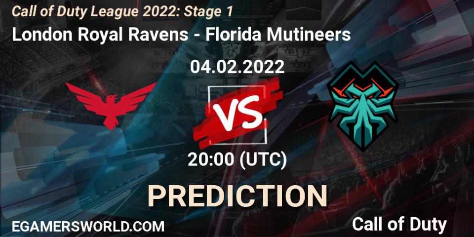 London Royal Ravens - Florida Mutineers: Maç tahminleri. 04.02.2022 at 20:00, Call of Duty, Call of Duty League 2022: Stage 1