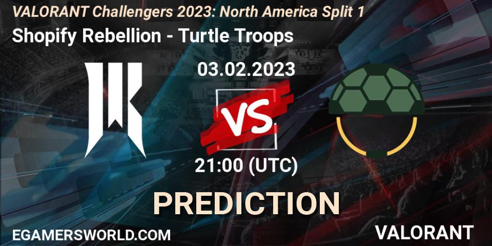 Shopify Rebellion - Turtle Troop: Maç tahminleri. 03.02.23, VALORANT, VALORANT Challengers 2023: North America Split 1