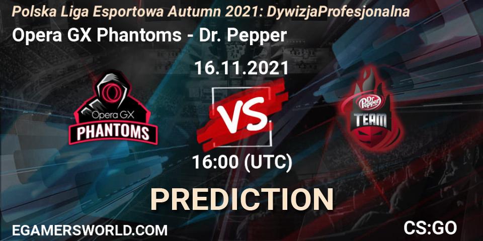 Opera GX Phantoms - Dr. Pepper: Maç tahminleri. 16.11.2021 at 17:30, Counter-Strike (CS2), Polska Liga Esportowa Autumn 2021: Dywizja Profesjonalna