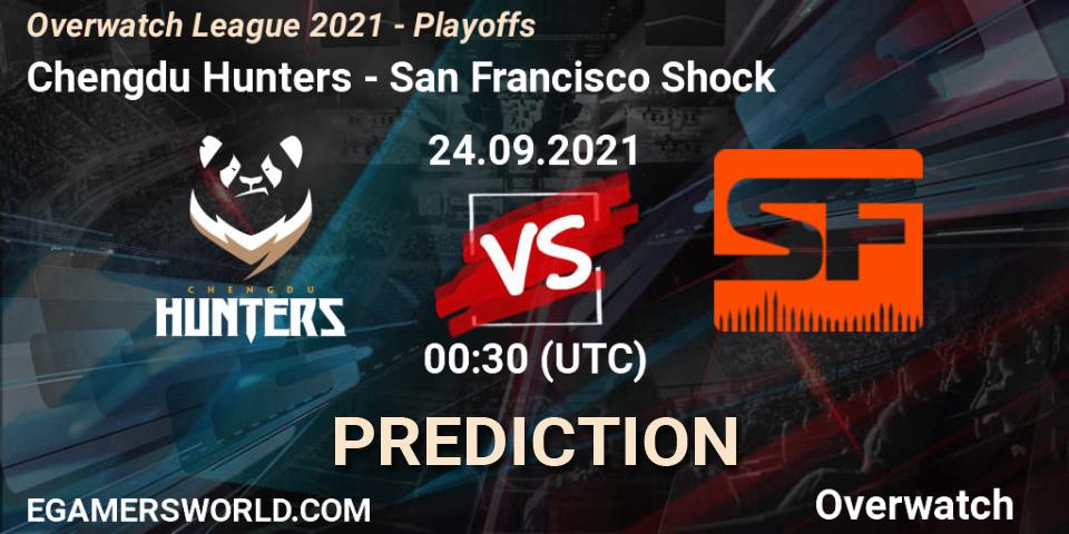 Chengdu Hunters - San Francisco Shock: Maç tahminleri. 24.09.2021 at 01:00, Overwatch, Overwatch League 2021 - Playoffs