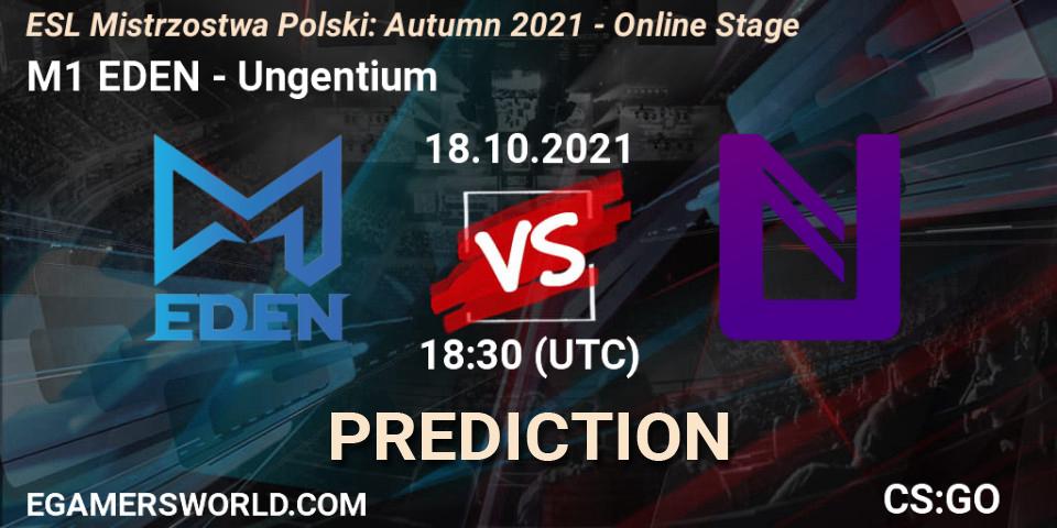 M1 EDEN - Ungentium: Maç tahminleri. 18.10.2021 at 18:30, Counter-Strike (CS2), ESL Mistrzostwa Polski: Autumn 2021 - Online Stage