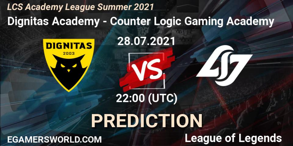 Dignitas Academy - Counter Logic Gaming Academy: Maç tahminleri. 28.07.2021 at 22:00, LoL, LCS Academy League Summer 2021