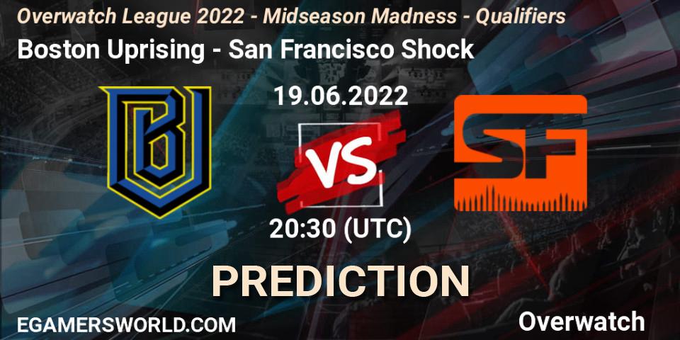 Boston Uprising - San Francisco Shock: Maç tahminleri. 19.06.2022 at 20:30, Overwatch, Overwatch League 2022 - Midseason Madness - Qualifiers