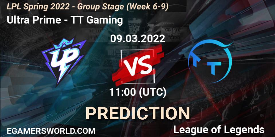 Ultra Prime - TT Gaming: Maç tahminleri. 09.03.2022 at 09:00, LoL, LPL Spring 2022 - Group Stage (Week 6-9)