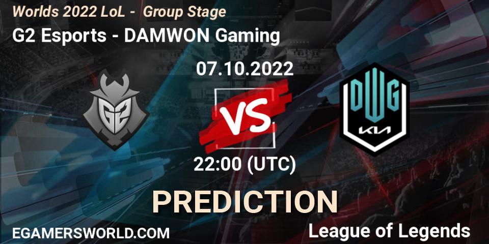 G2 Esports - DAMWON Gaming: Maç tahminleri. 07.10.22, LoL, Worlds 2022 LoL - Group Stage