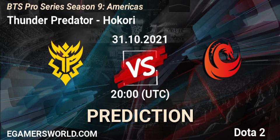 Thunder Predator - Hokori: Maç tahminleri. 30.10.2021 at 01:16, Dota 2, BTS Pro Series Season 9: Americas
