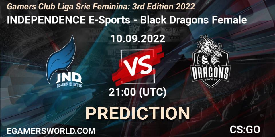 INDEPENDENCE E-Sports - Black Dragons Female: Maç tahminleri. 10.09.2022 at 21:00, Counter-Strike (CS2), Gamers Club Liga Série Feminina: 3rd Edition 2022